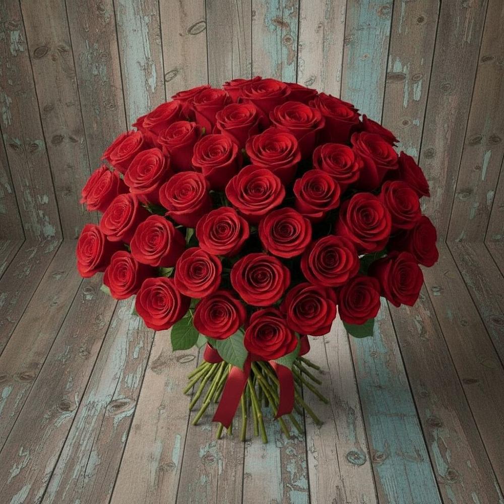 Букет 55 Красных роз Фридом в Звенигово