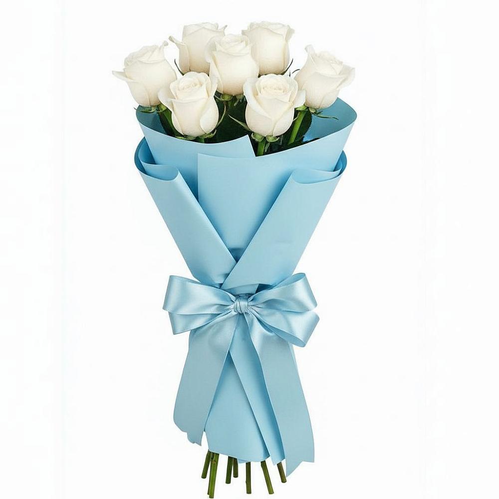 Букет 7 белых роз Проуд в Звенигово