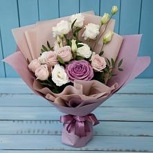 Букет цветов из:  Розы и Лизиантусы #REPLACE_PRED# Звенигово