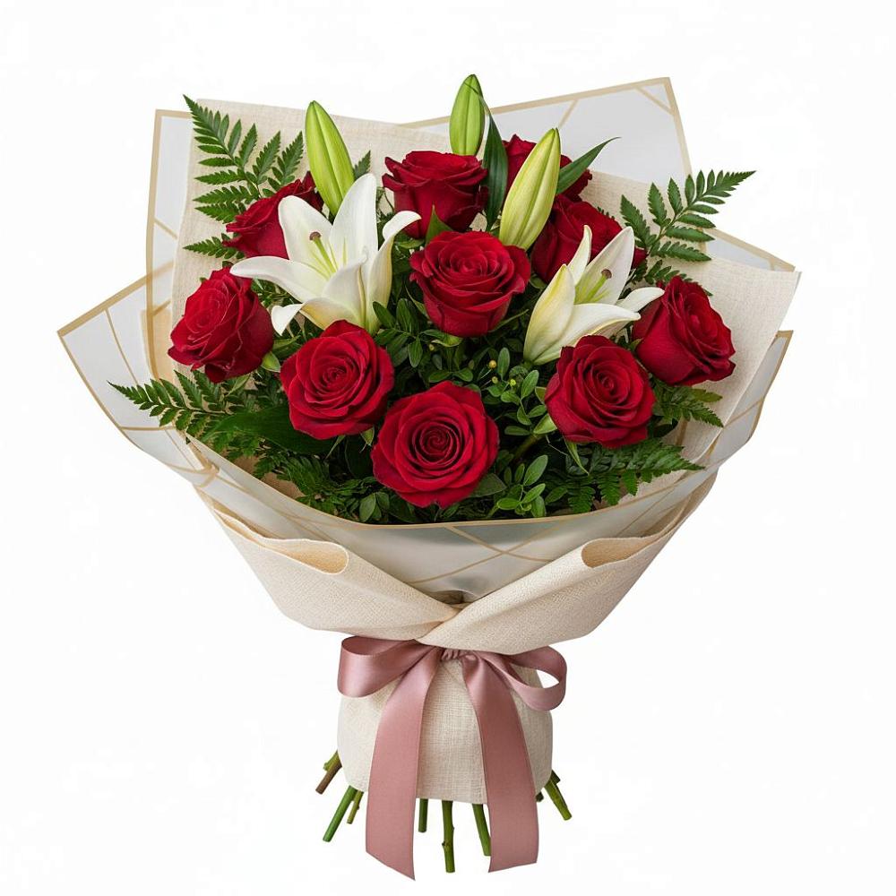 Букет цветов из: Лилии и Розы в Звенигово