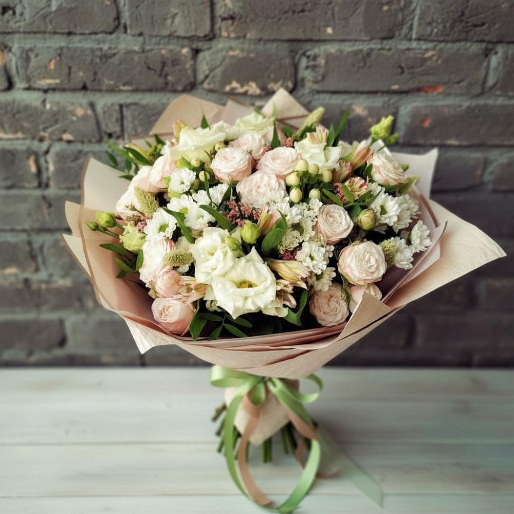 Букет цветов из: Альстромерии, Розы и Хризантемы в Звенигово