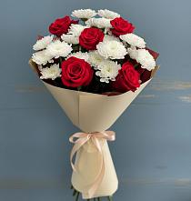Букет цветов из:  Розы и Хризантемы #REPLACE_PRED# Звенигово