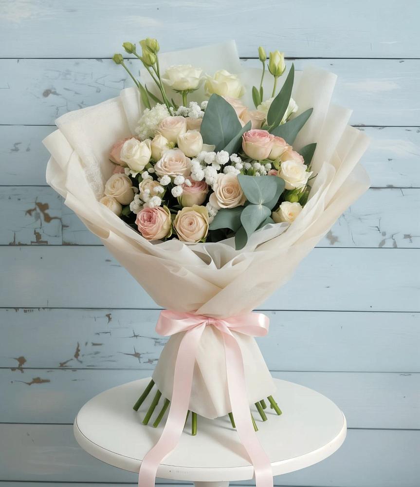 Букет цветов из: Розы и Лизиантусы в Звенигово