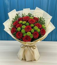 Букет цветов из:  Розы и Хризантемы #REPLACE_PRED# Звенигово