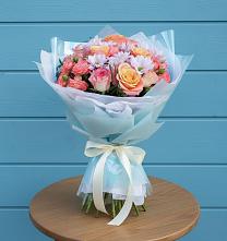 Букет цветов из:  Хризантемы и Розы в Звенигово