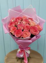 Букет 15 Розовых роз Равель в Звенигово